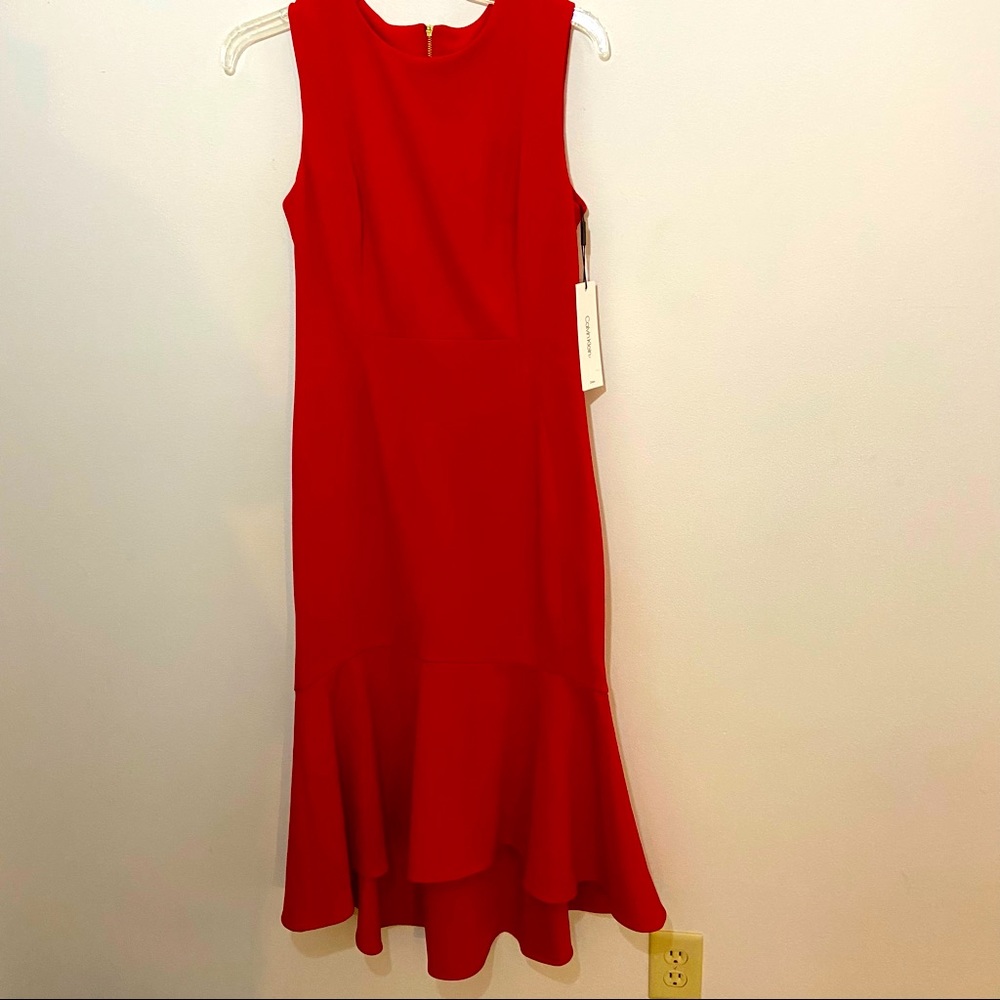 NWT Calvin Klein Flounce hem dress Size 6
